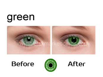 Lenti a contatto per gli occhi verdi,  Lenti a contatto IR o UV, Marked Cards